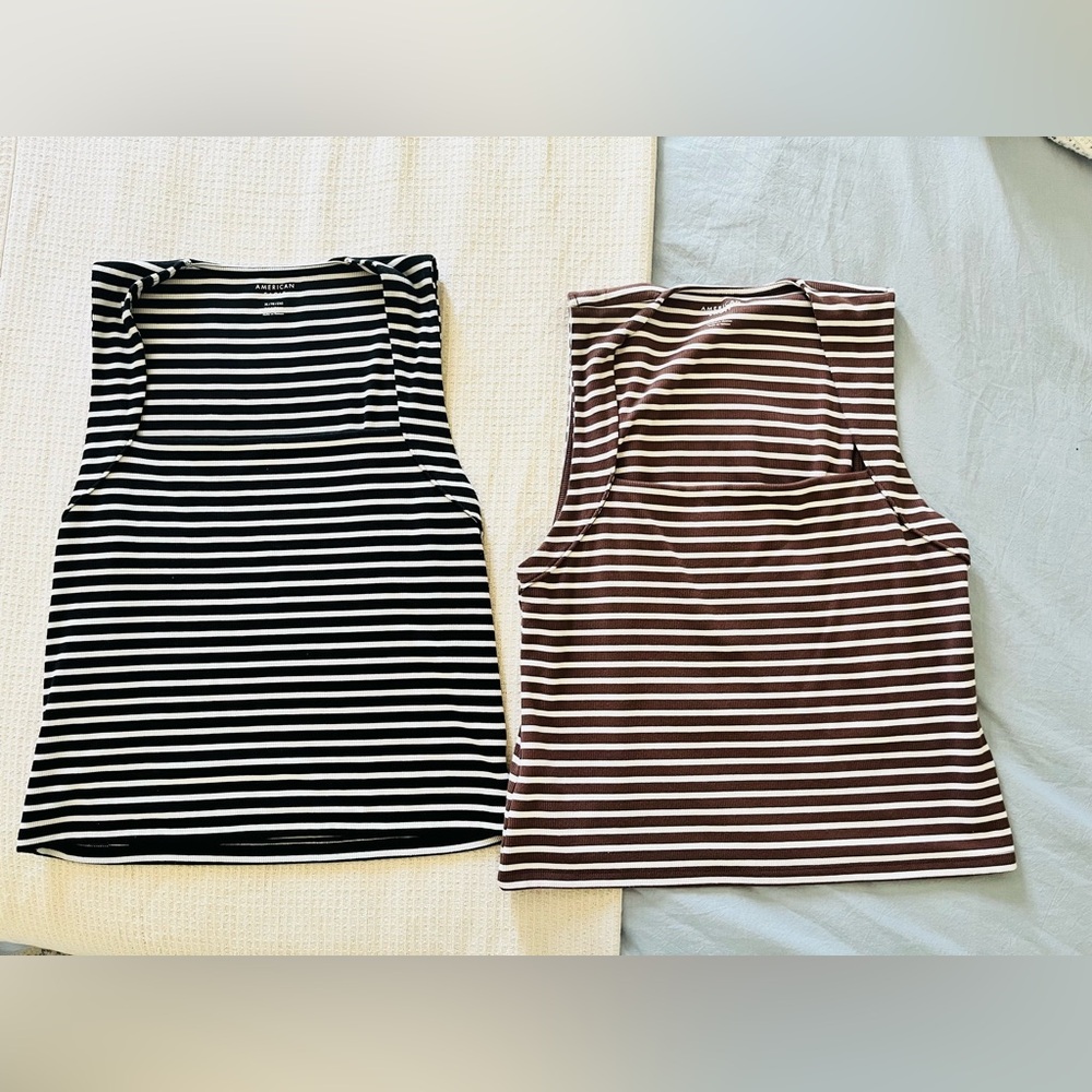 American Eagle Square Neck Ribbed Tanks